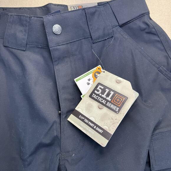 511 Tactical TDU Pants Men's Medium Reg. Inseam 31.5x35 BLACK Ripstop Adjustable - Picture 3 of 7